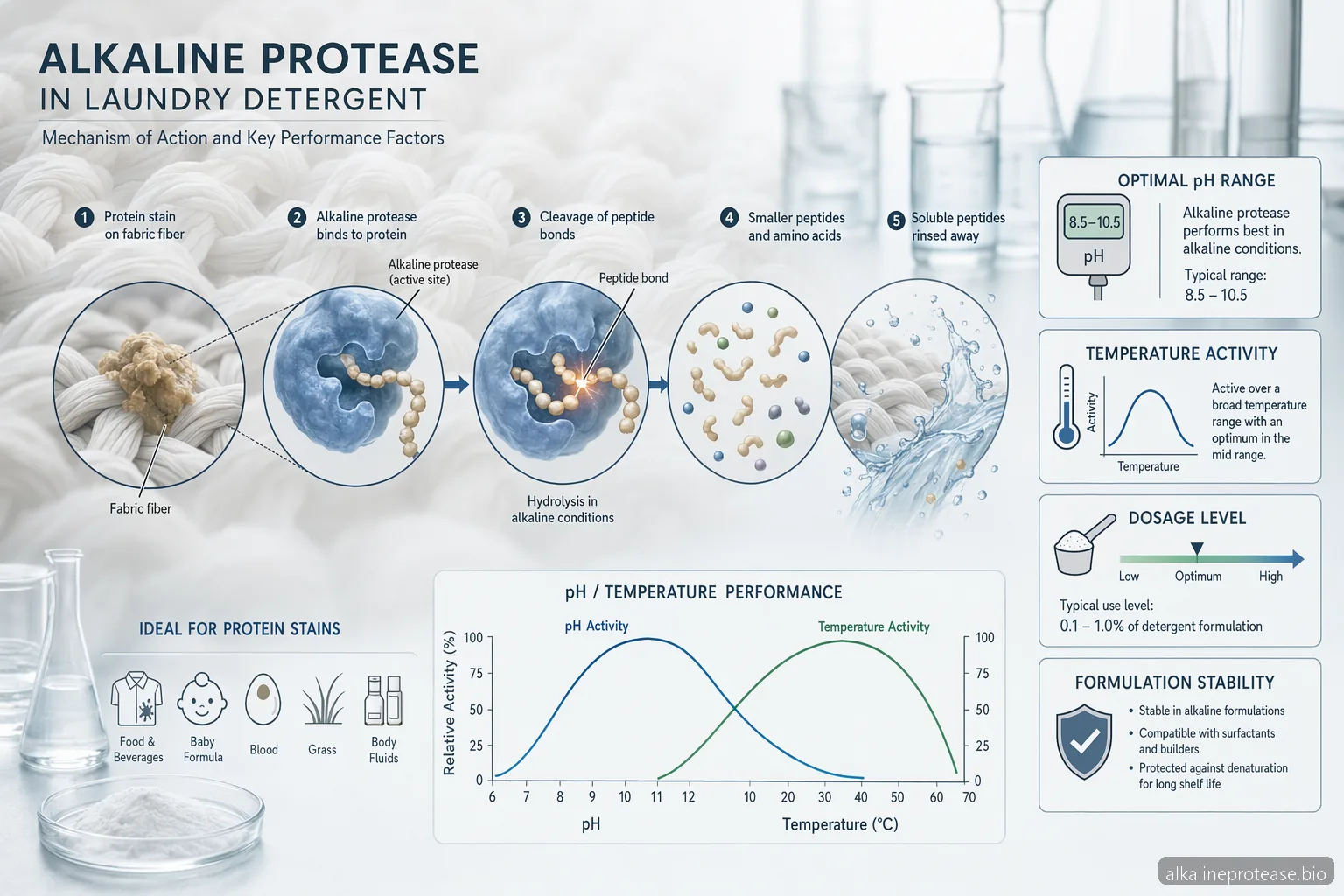 Alkaline Protease for Laundry Detergent Manufacturing — process diagram